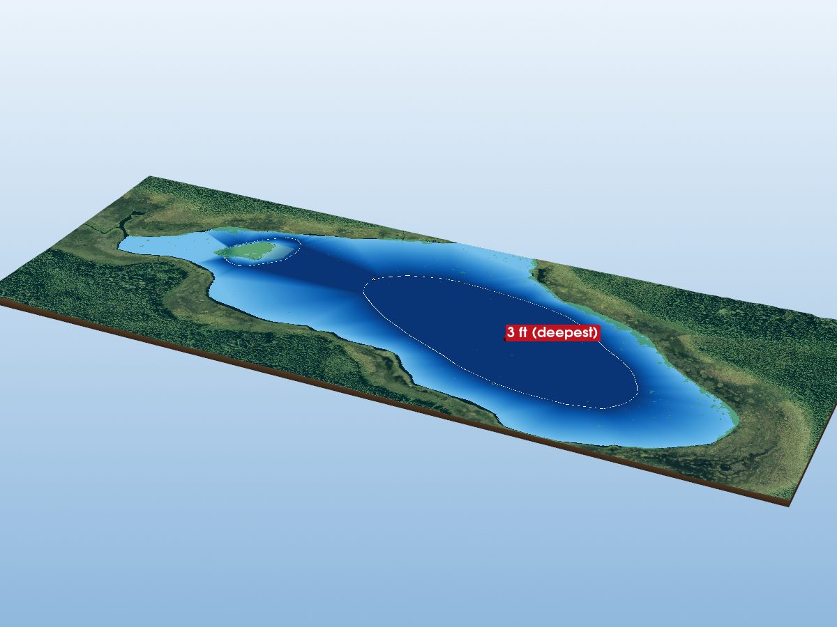 Depth map of Mowbray Lake