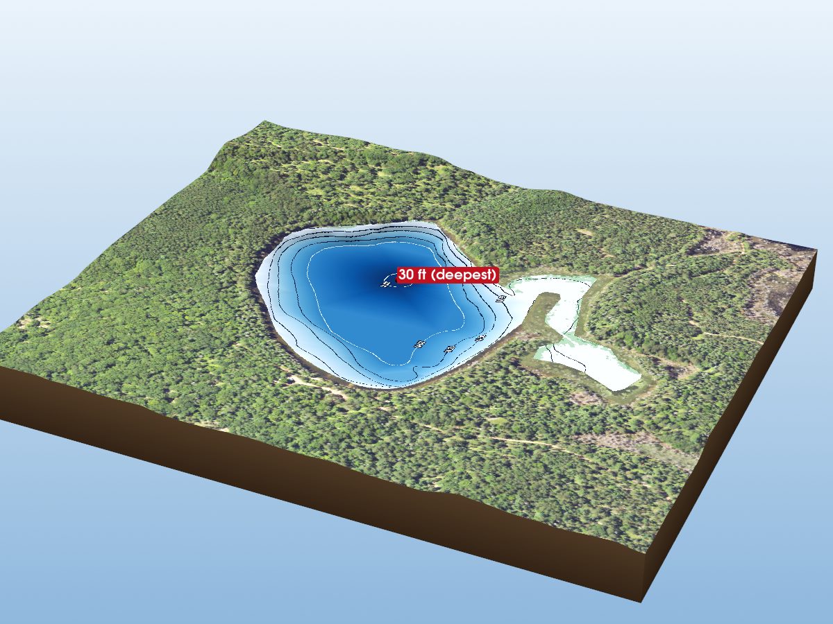 Depth map of Mowe Lake