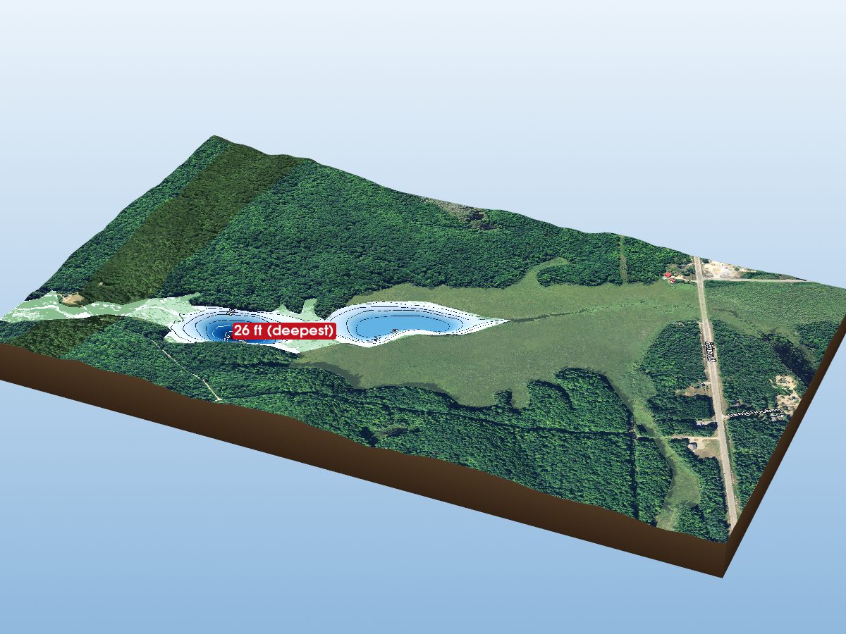 Depth map of Moxley Lake
