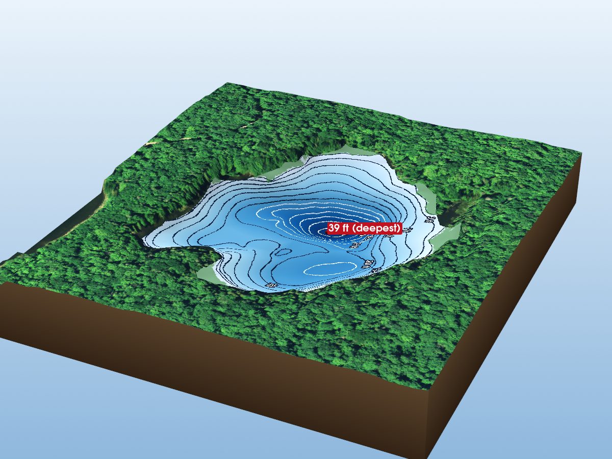 Depth map of Mudhole Lake