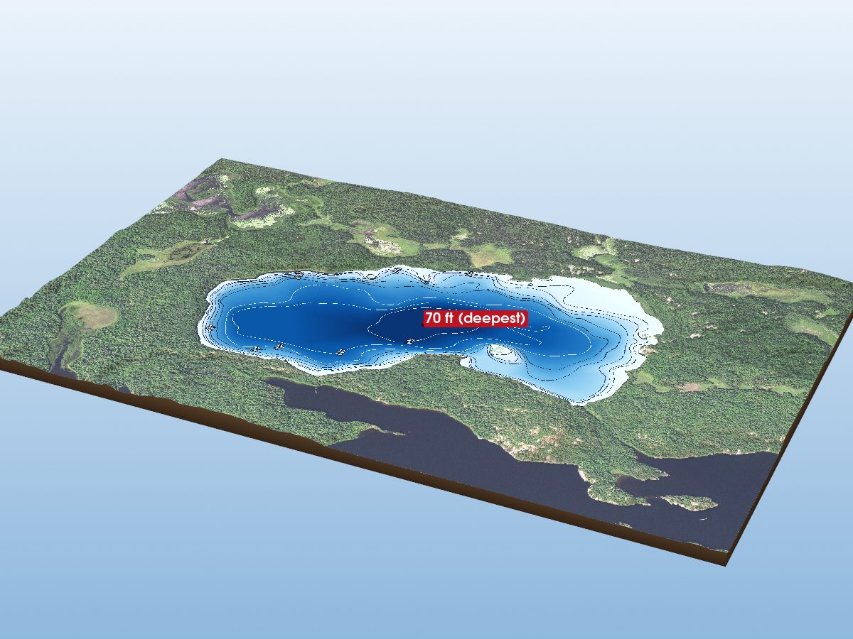 Depth map of Mukooda Lake