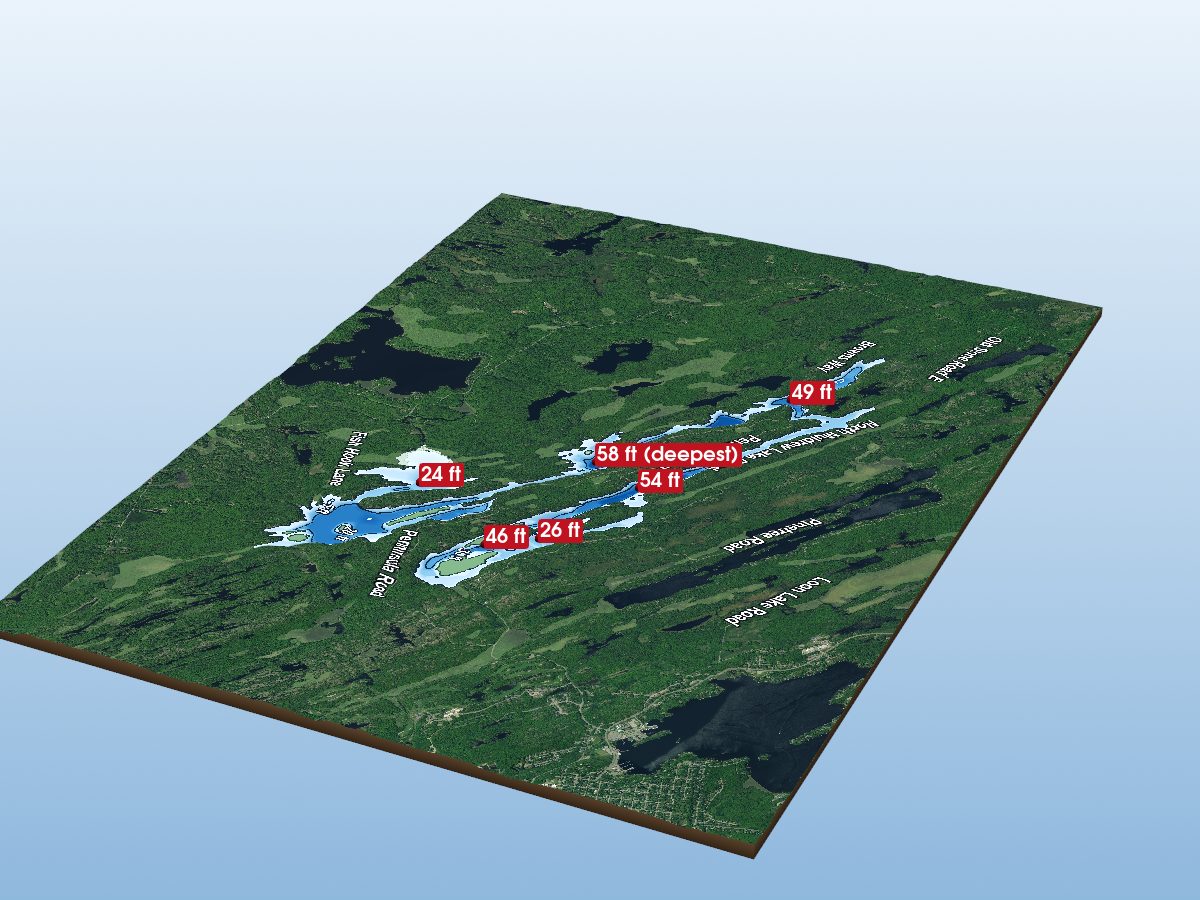 Depth map of Muldrew Lakes