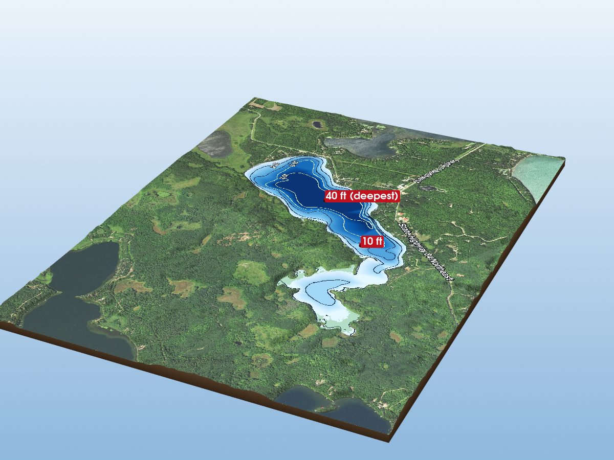Depth map of Mule Lake