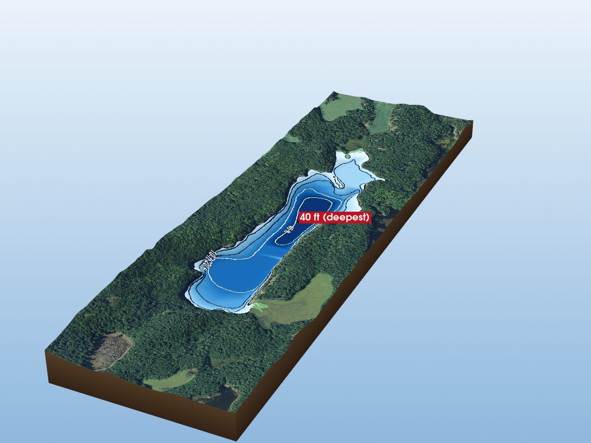 Depth map of Muriel Lake