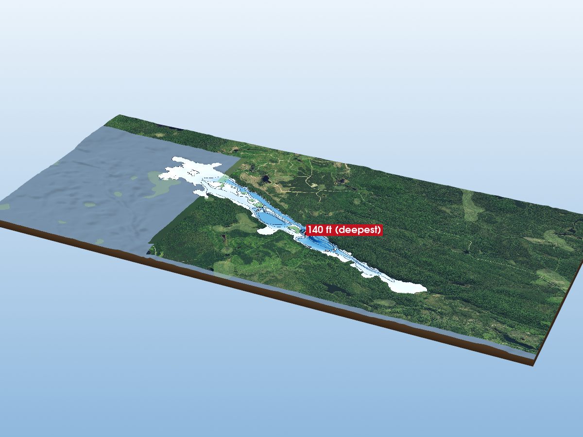 Depth map of Muskasenda Lake
