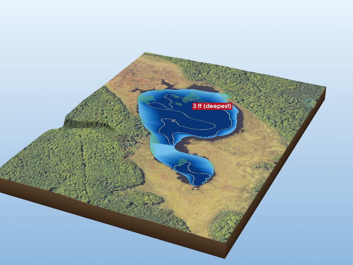 Depth map of Muskeg Lake