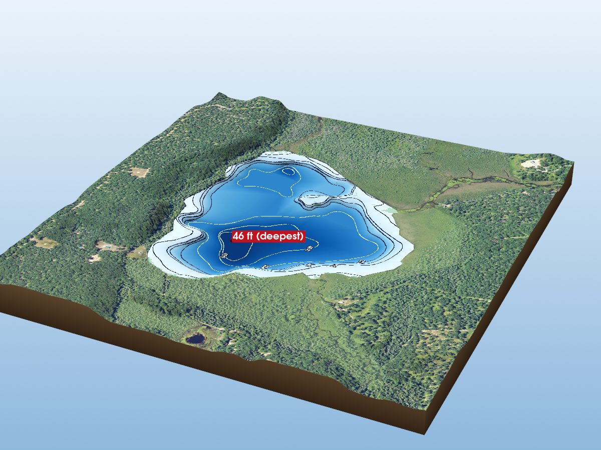 Depth map of Muskellunge Lake