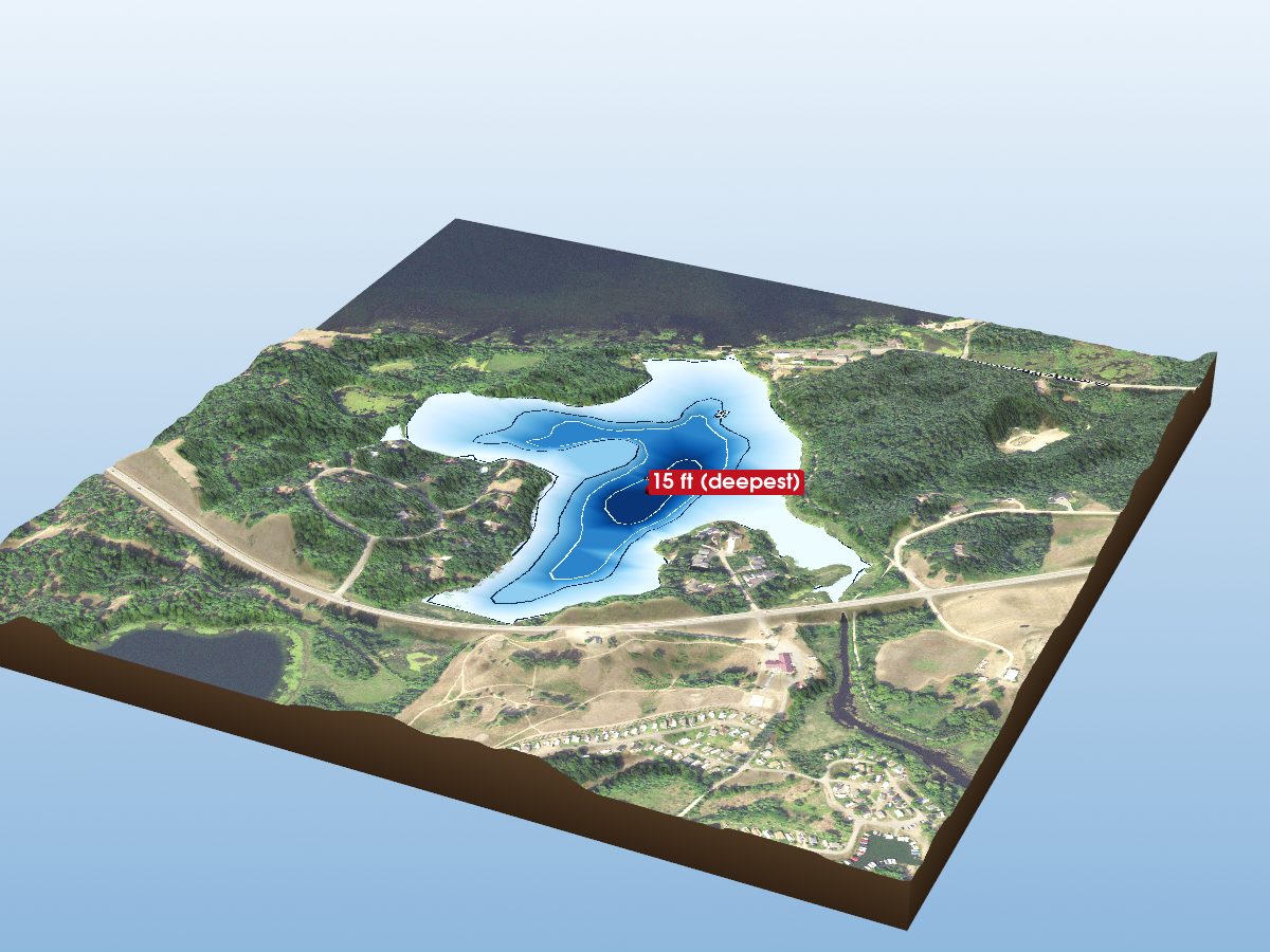 Depth map of Muskrat Lake
