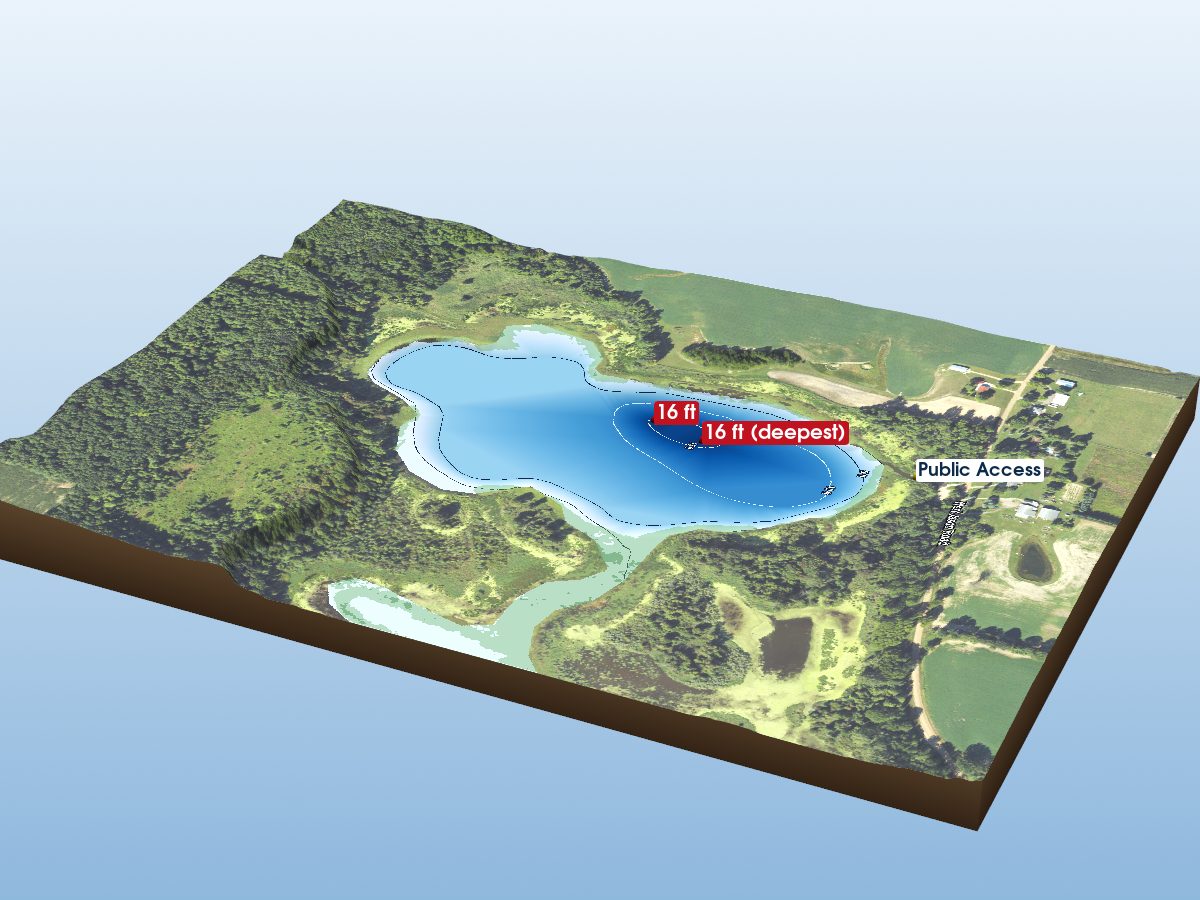 Depth map of Muskrat Lake