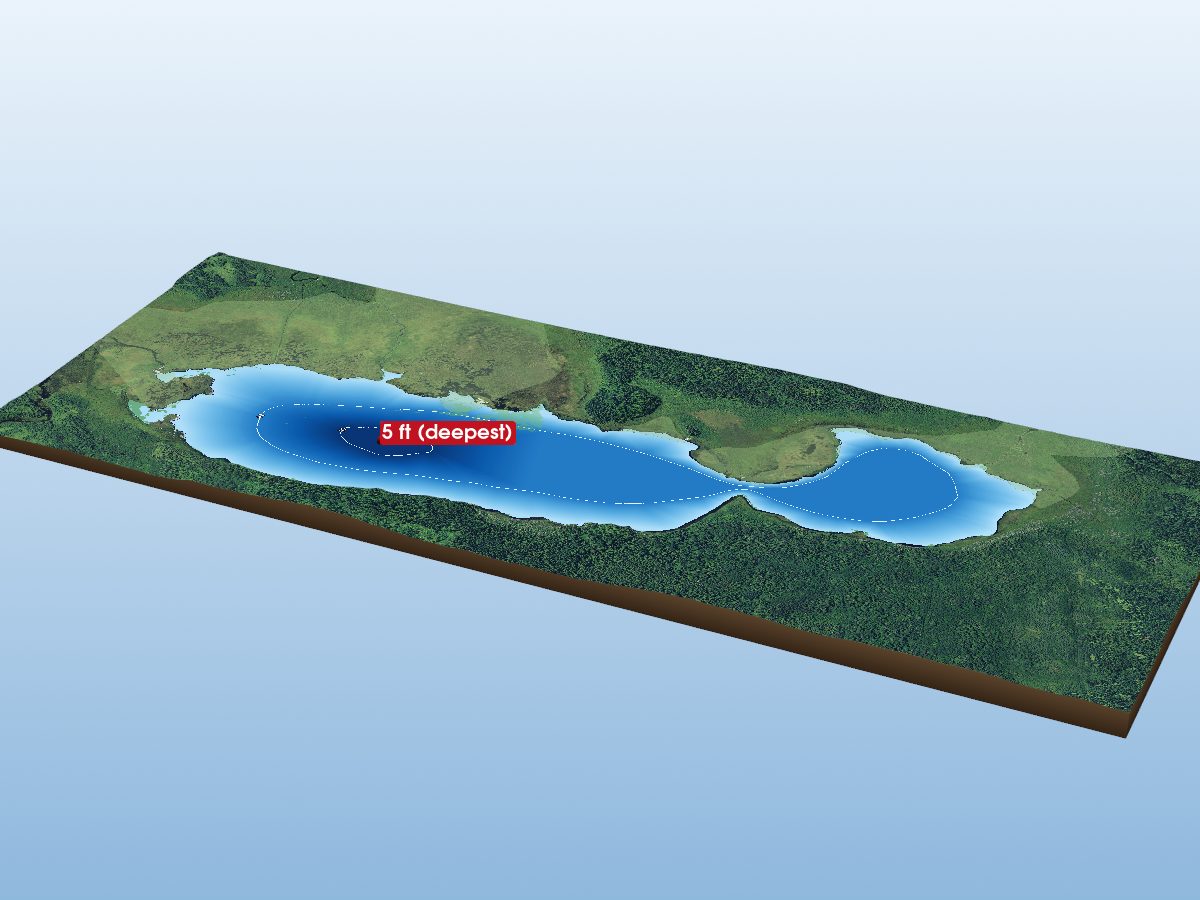 Depth map of Muskrat Lake