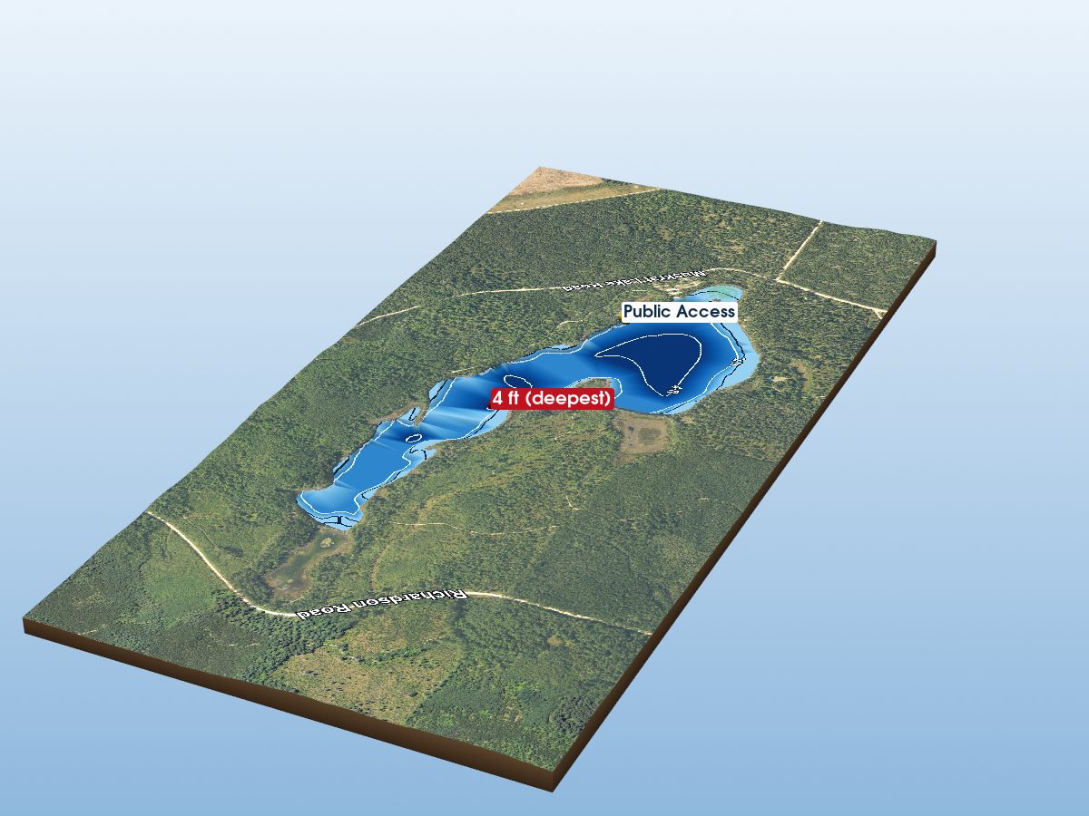 Depth map of Muskrat Lake