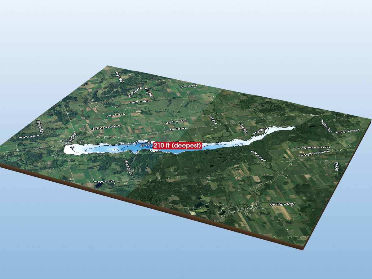 Depth map of Muskrat Lake