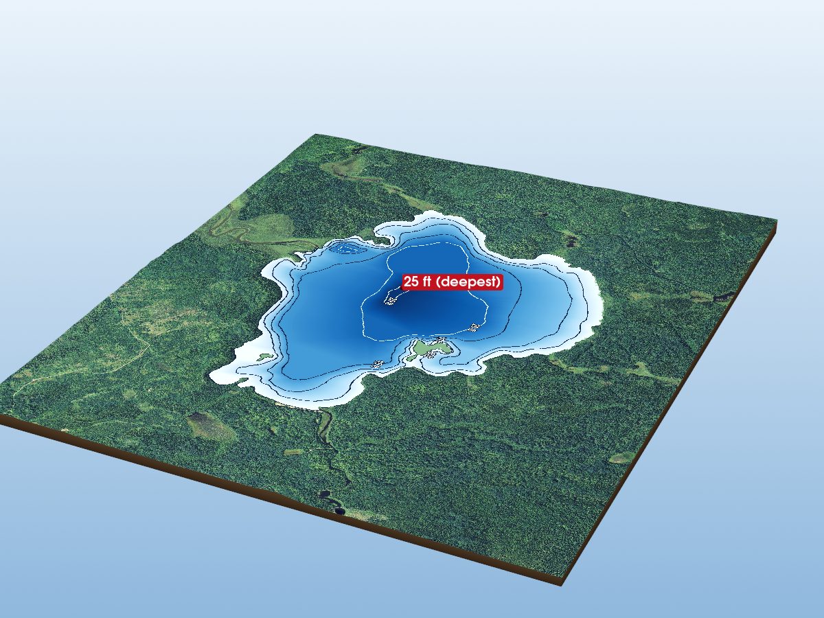 Depth map of Muskrat Lake
