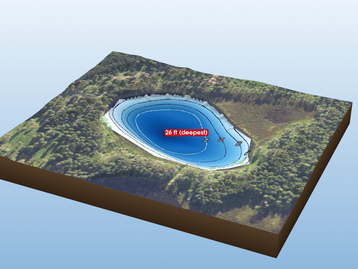 Depth map of Muskrat Lakes