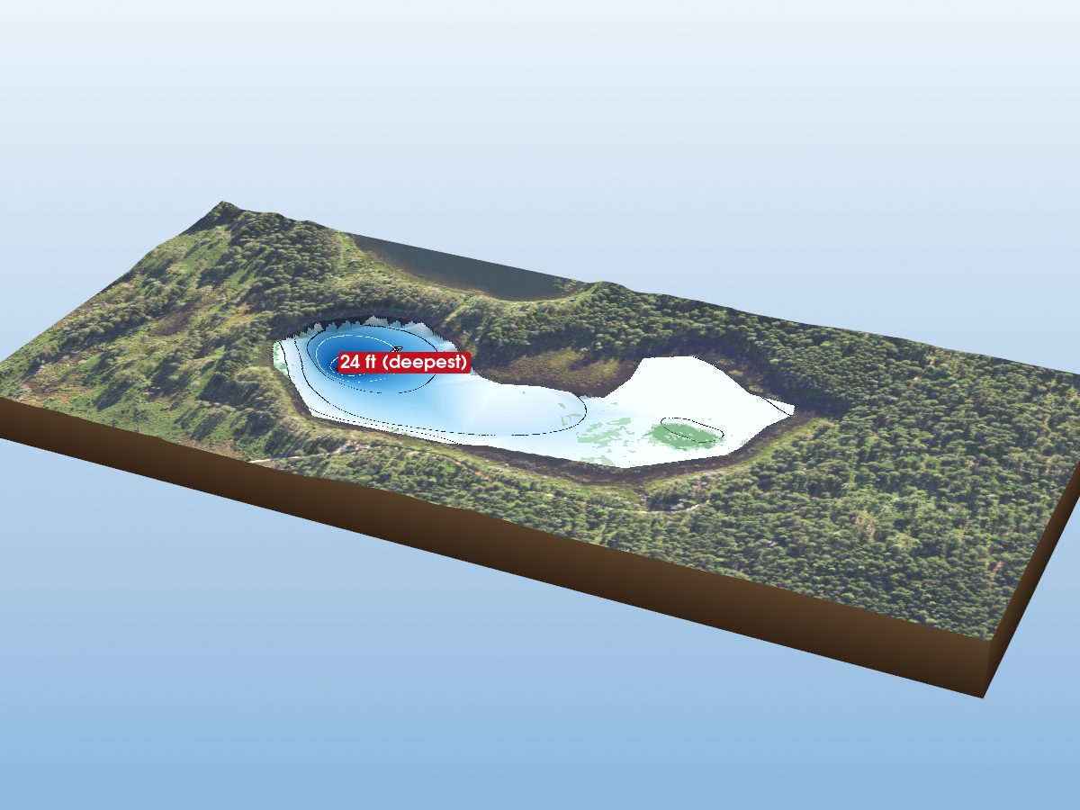 Depth map of Muskrat Lakes