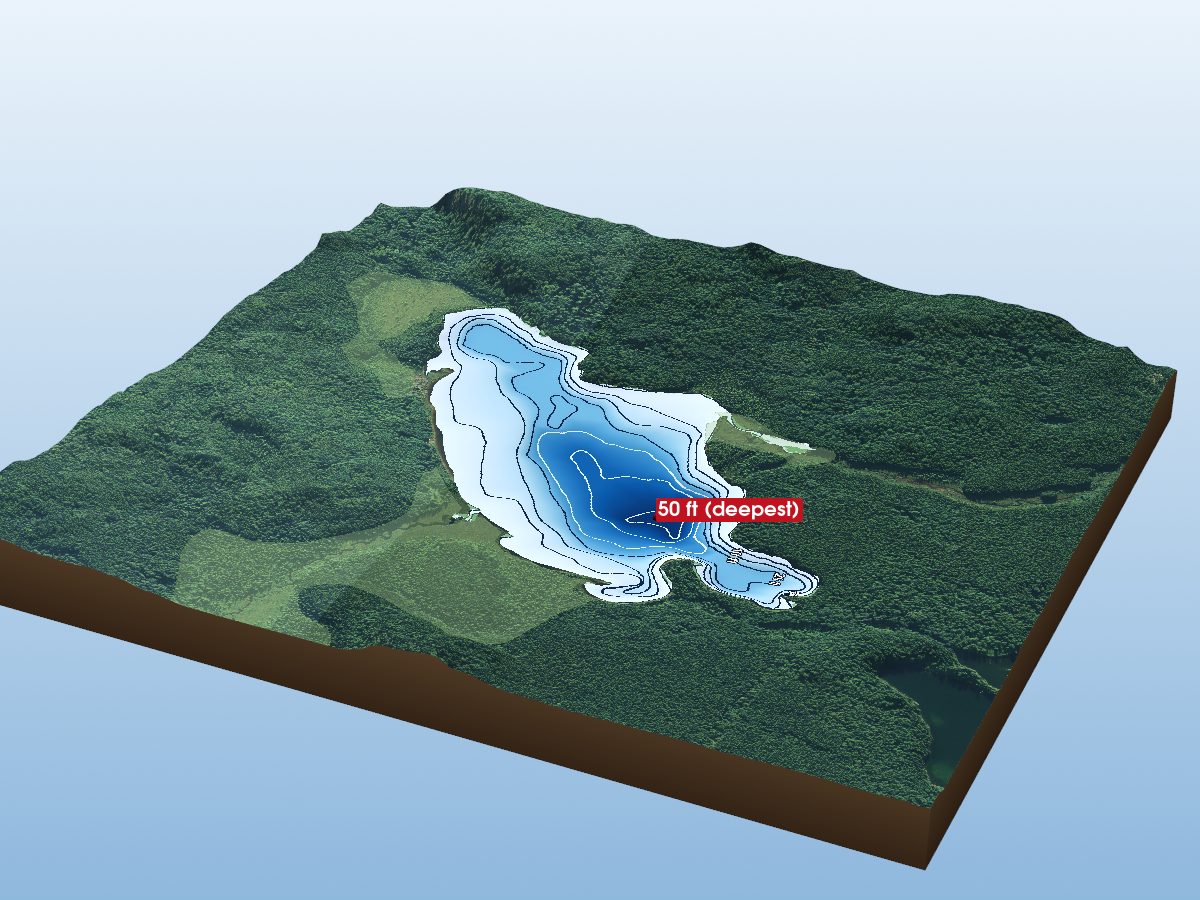 Depth map of Muskwash Lake