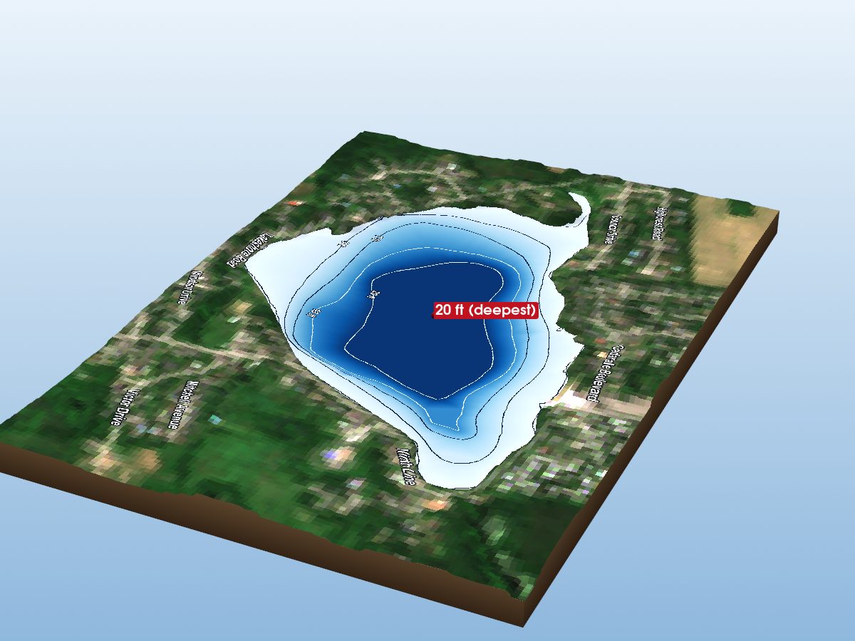 Depth map of Musselman Lake