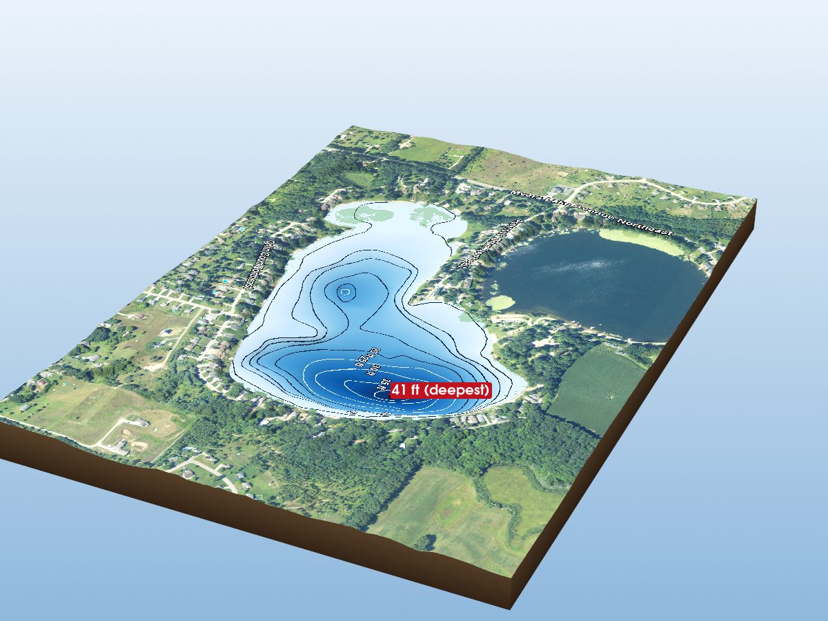 Depth map of Myers Lake