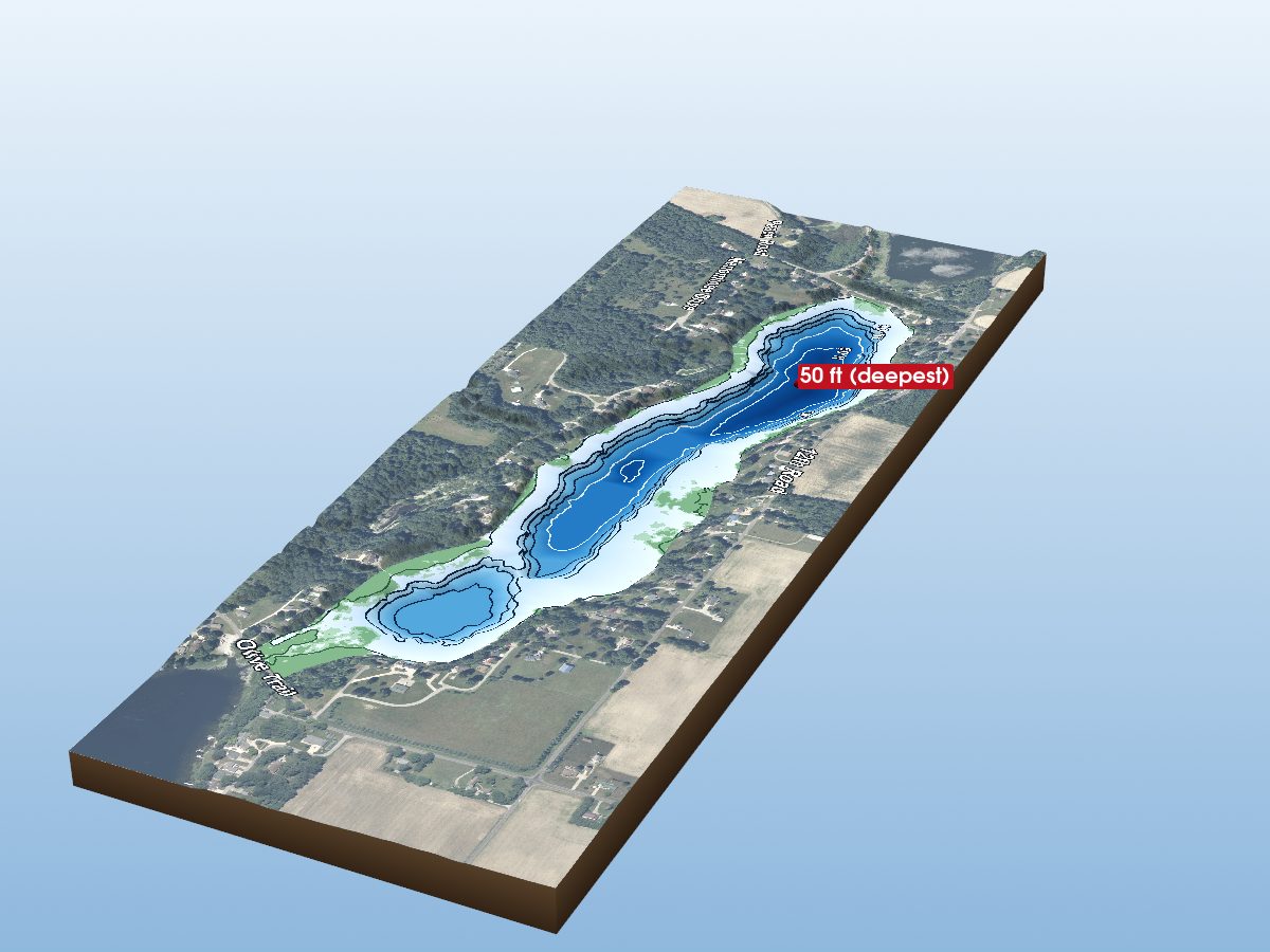 Depth map of Myers Lake