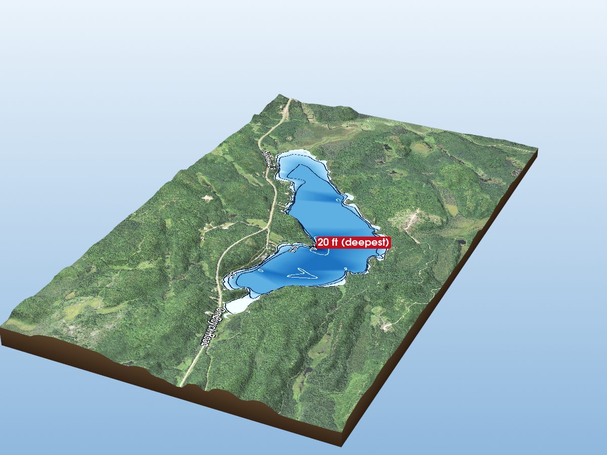 Depth map of Myrtle Lake