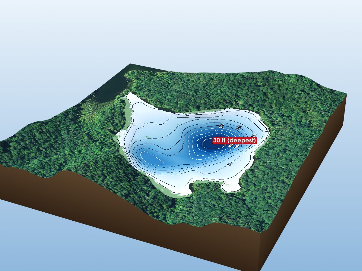 Depth map of Mystery Lake