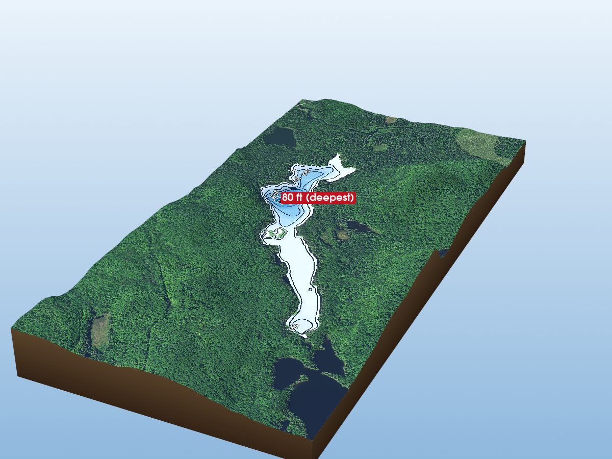 Depth map of Nahma Lake