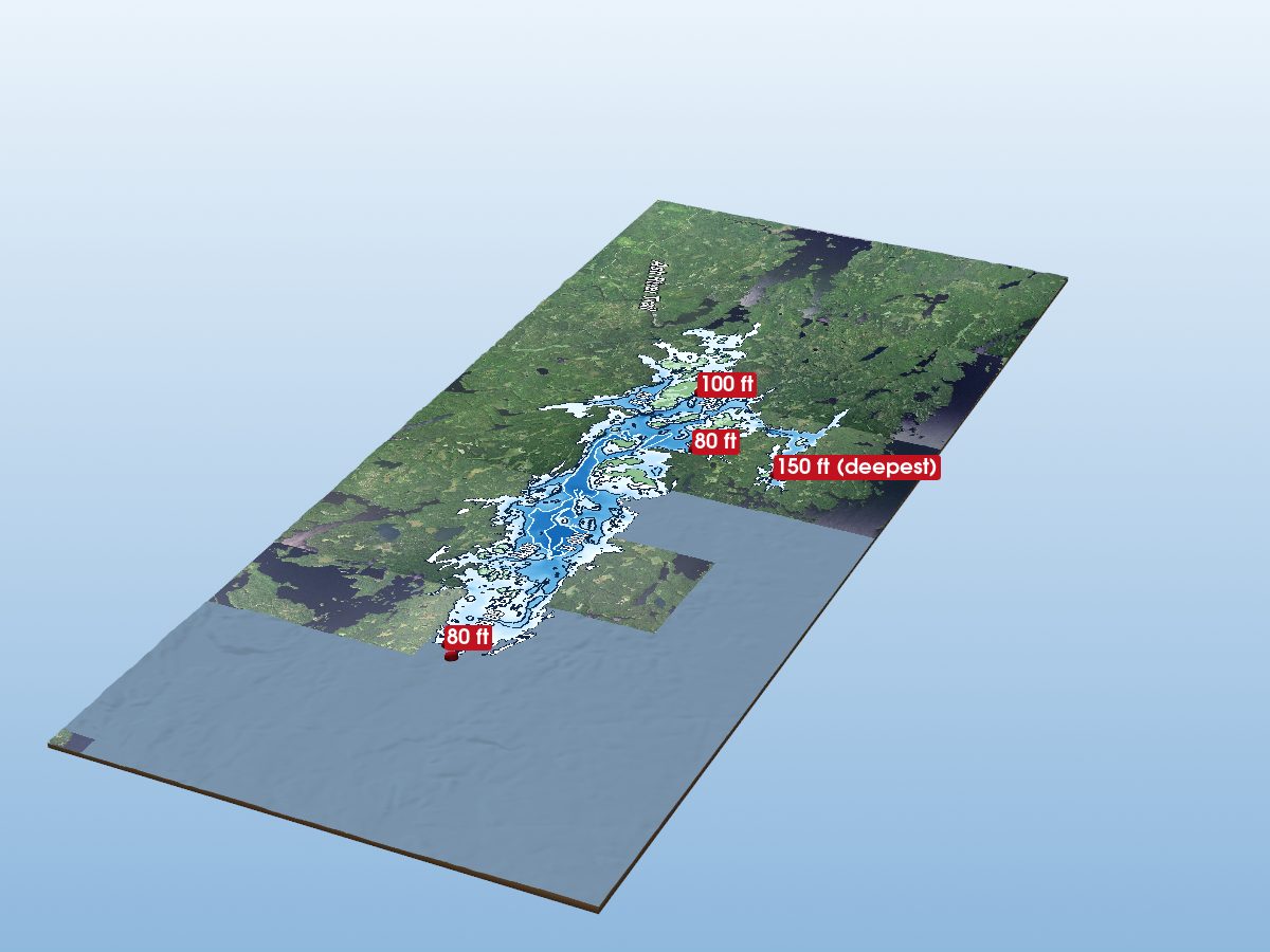 Depth map of Namakan Lake