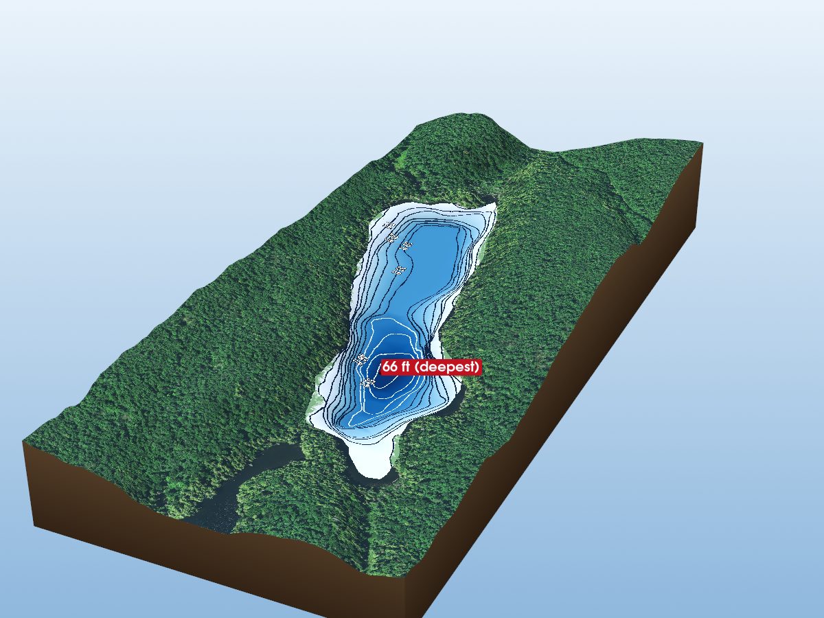 Depth map of Namakootchie Lake