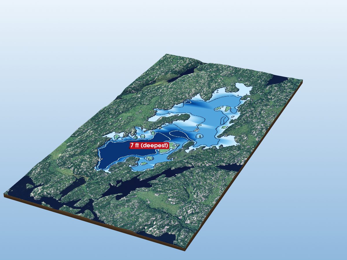 Depth map of Narraway Lake
