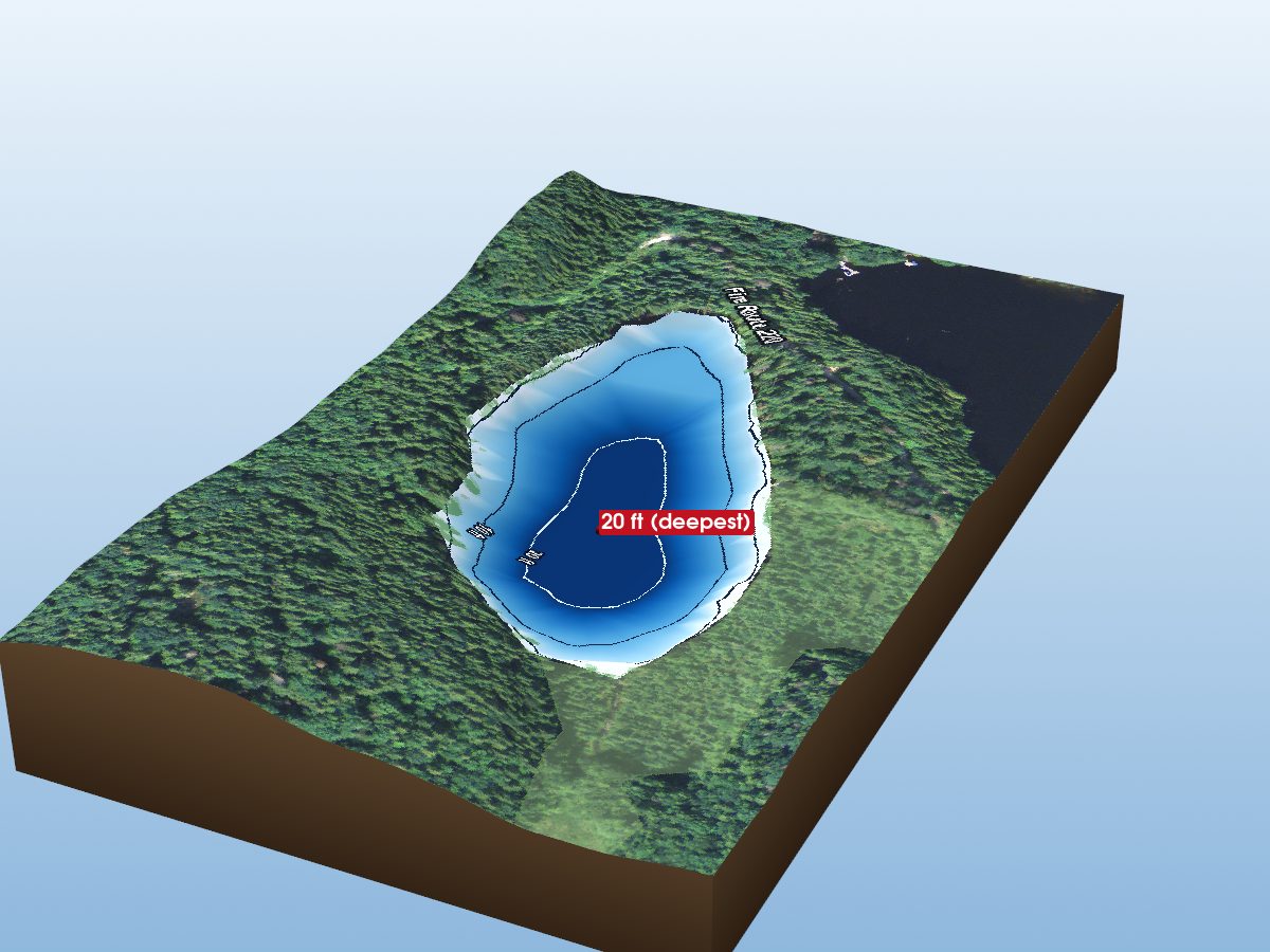 Depth map of Narrows Pond