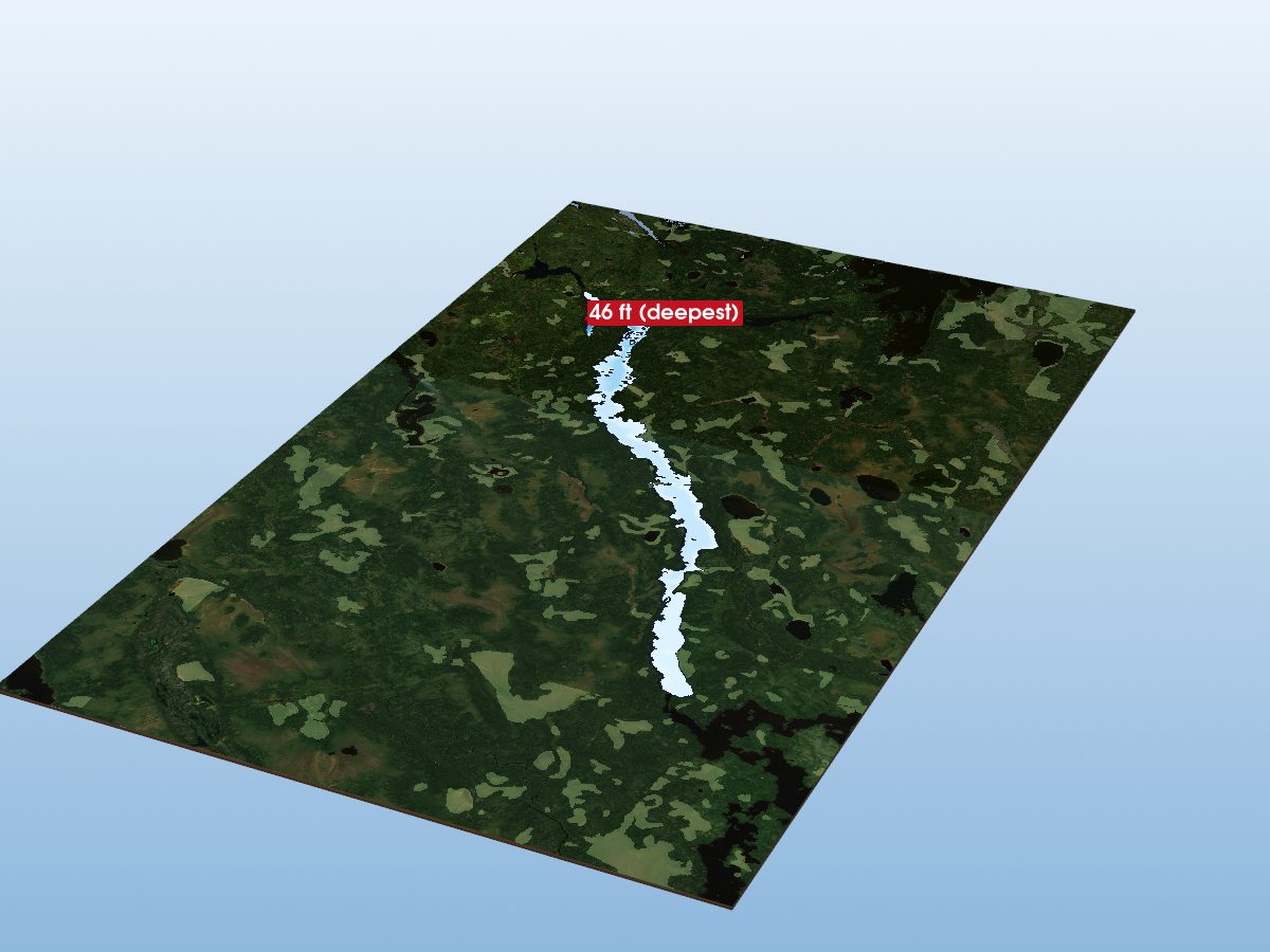 Depth map of Neawagank Lake