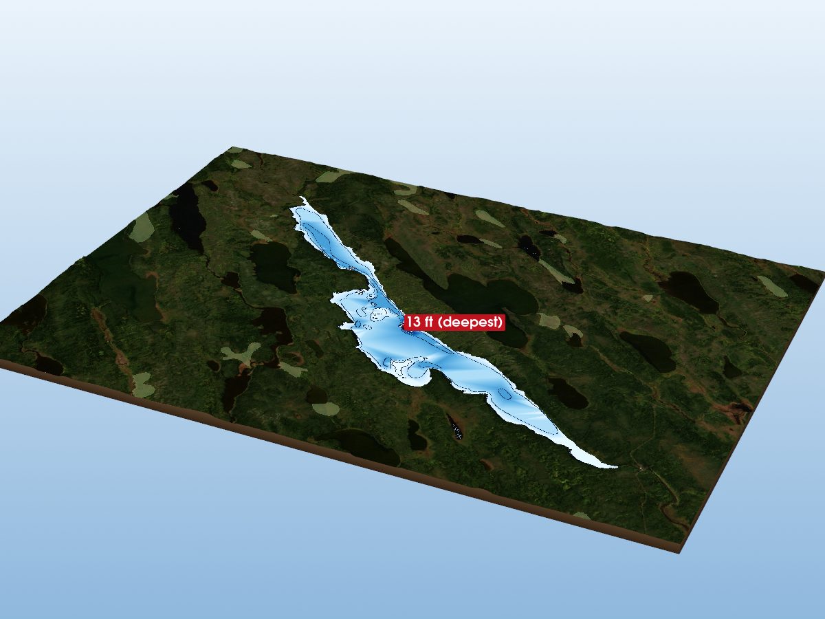 Depth map of Nemeigusabins Lake