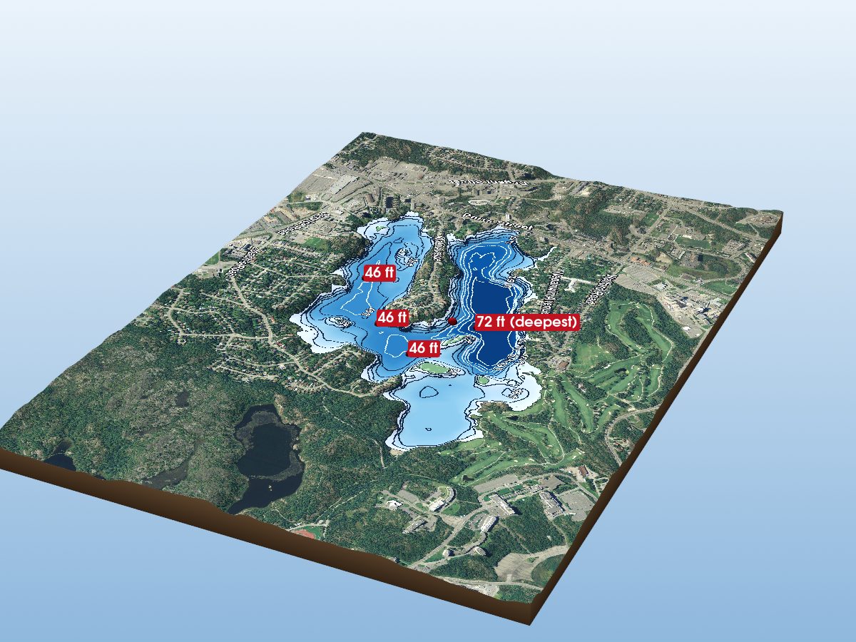 Depth map of Nepahwin Lake