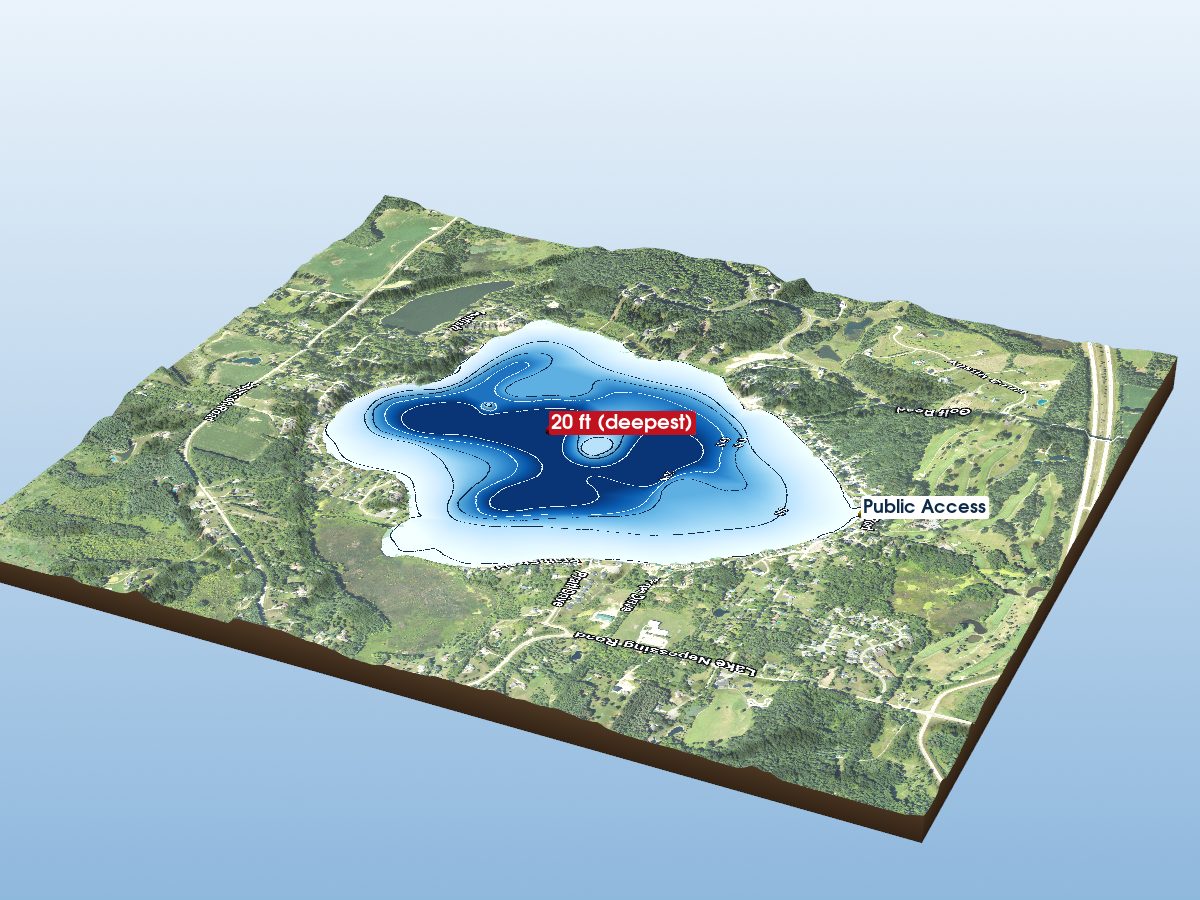 Depth map of Nepessing Lake