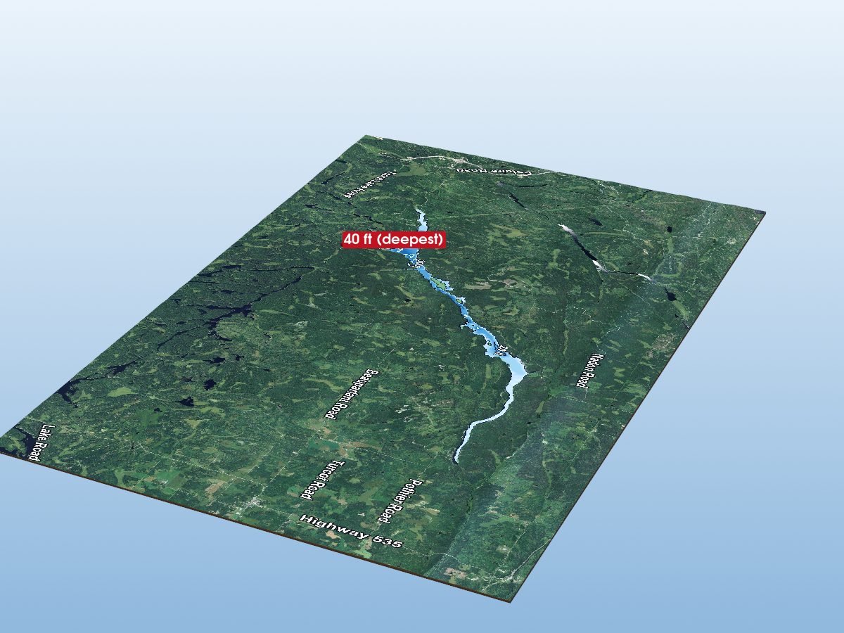 Depth map of Nepewassi Lake
