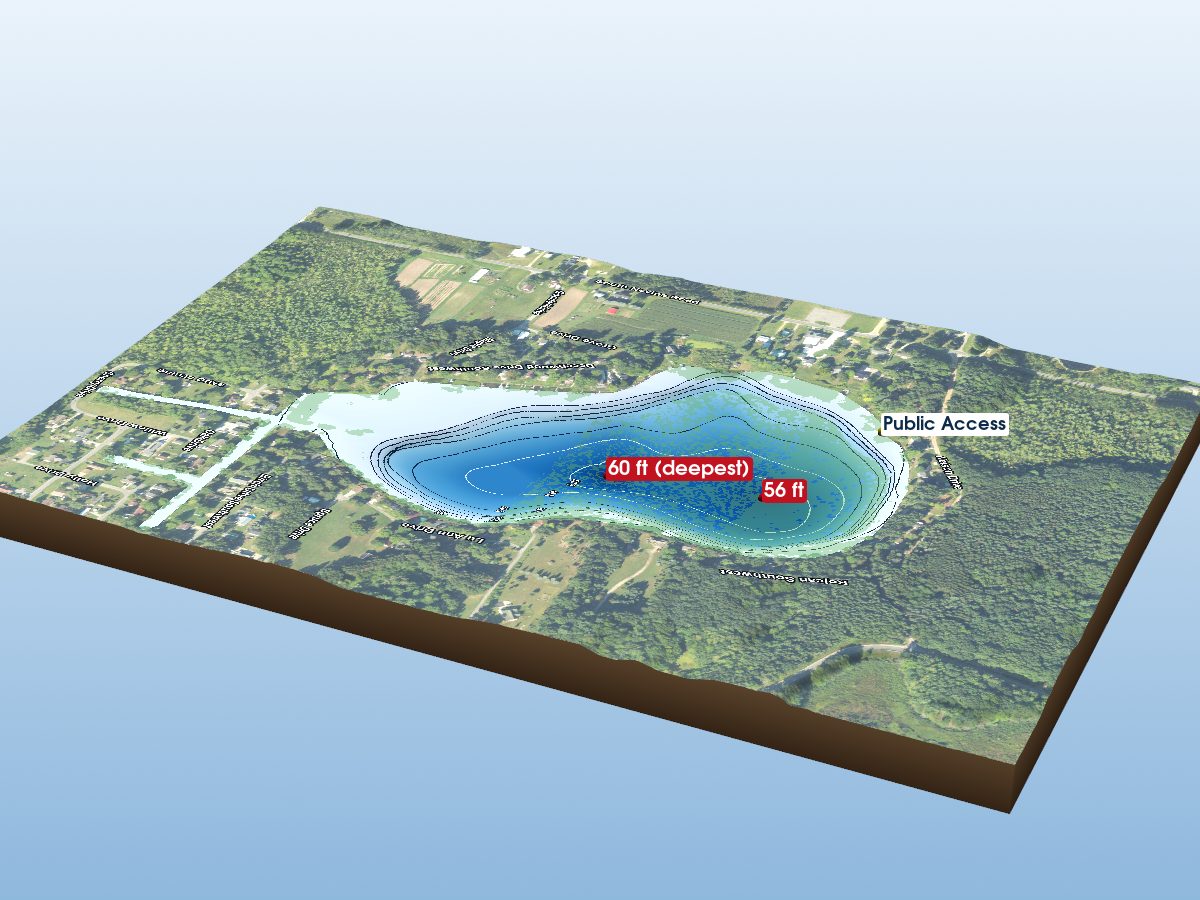 Depth map of Nevins Lake