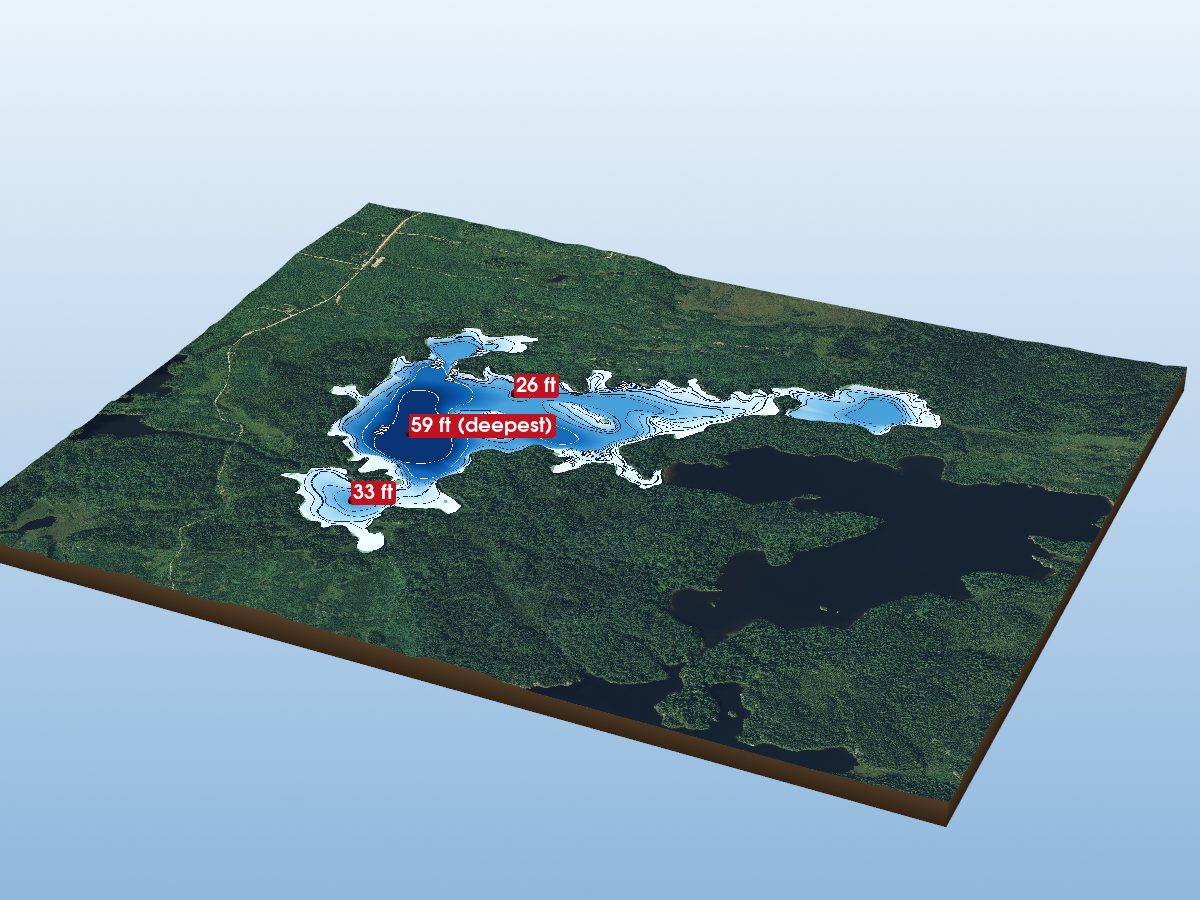 Depth map of Nevison Lake