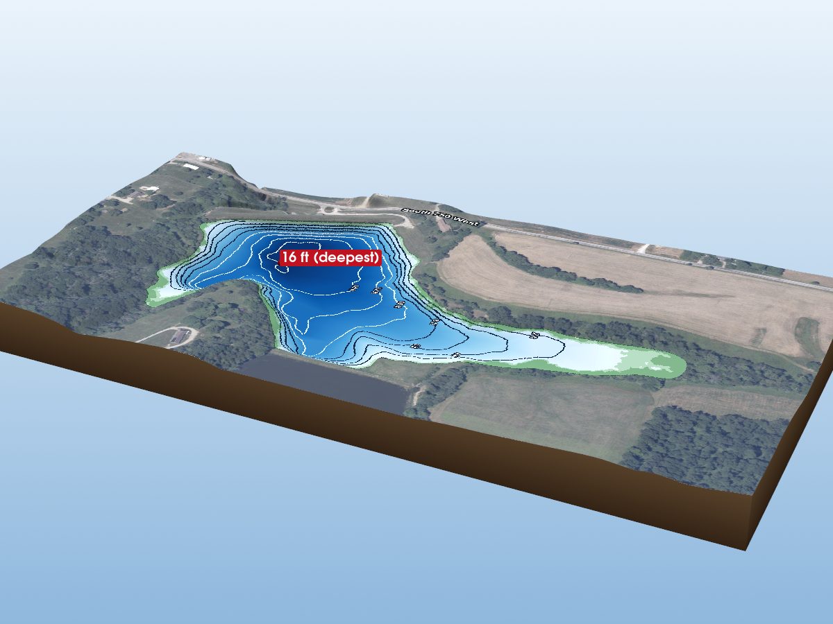 Depth map of New Holland Lake