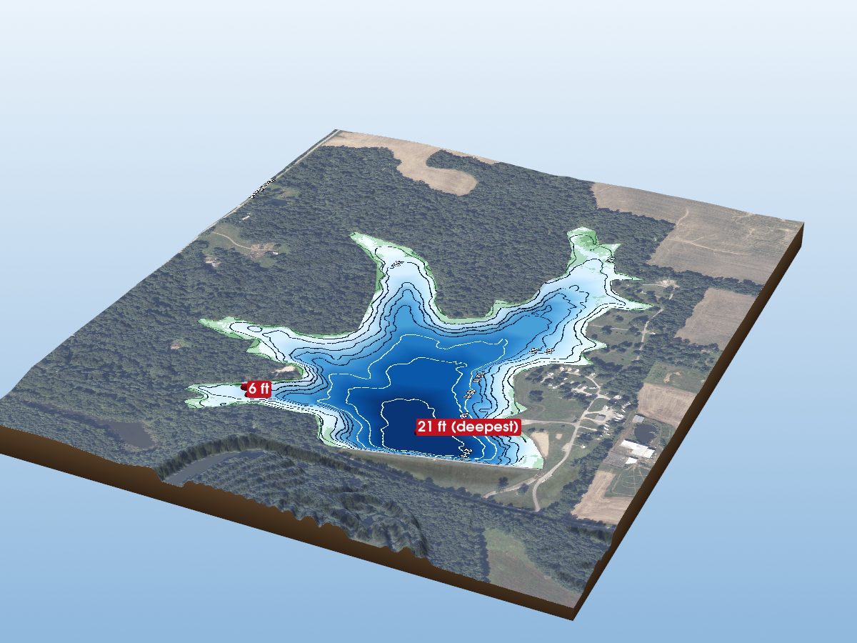 Depth map of New Oakland City Lake