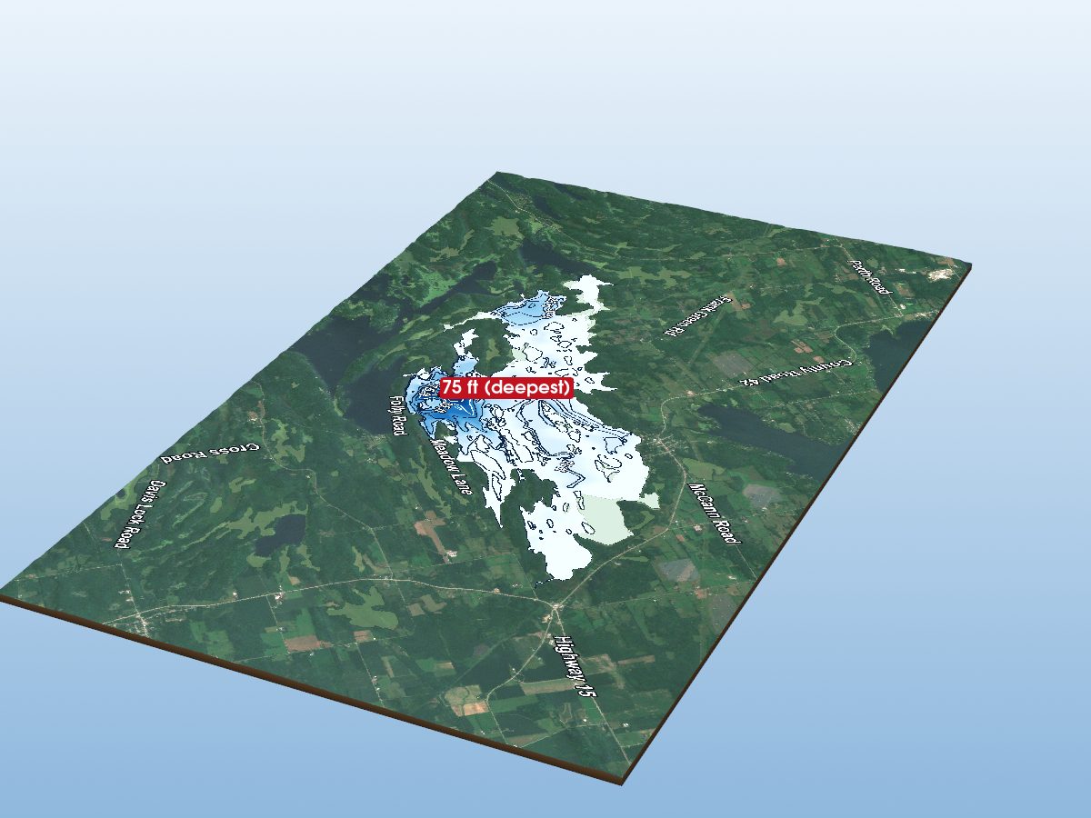 3D depth map of Newboro Lake