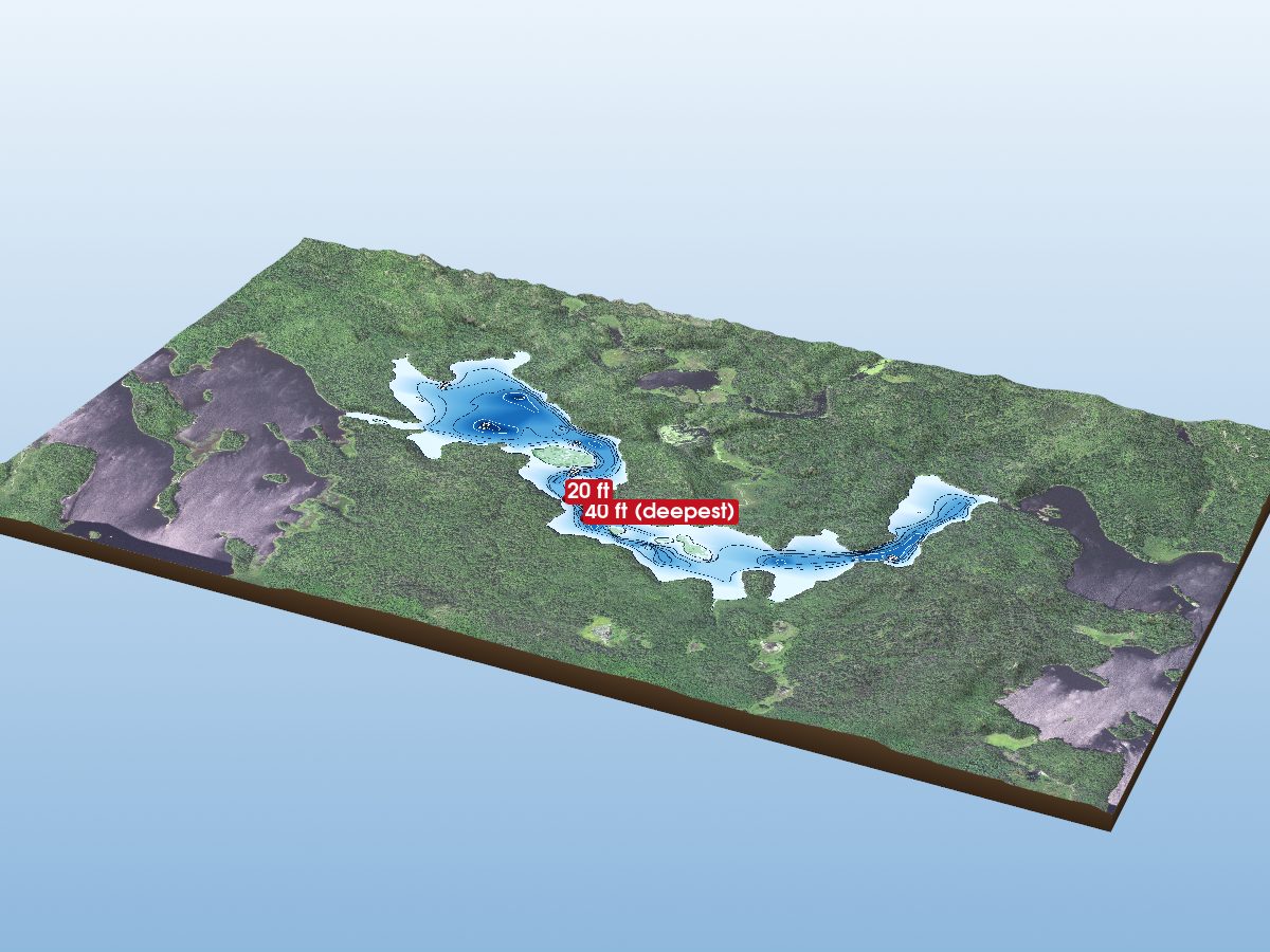 Depth map of Newton Lake