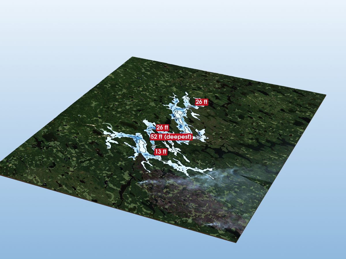 Depth map of Nibinamik Lake