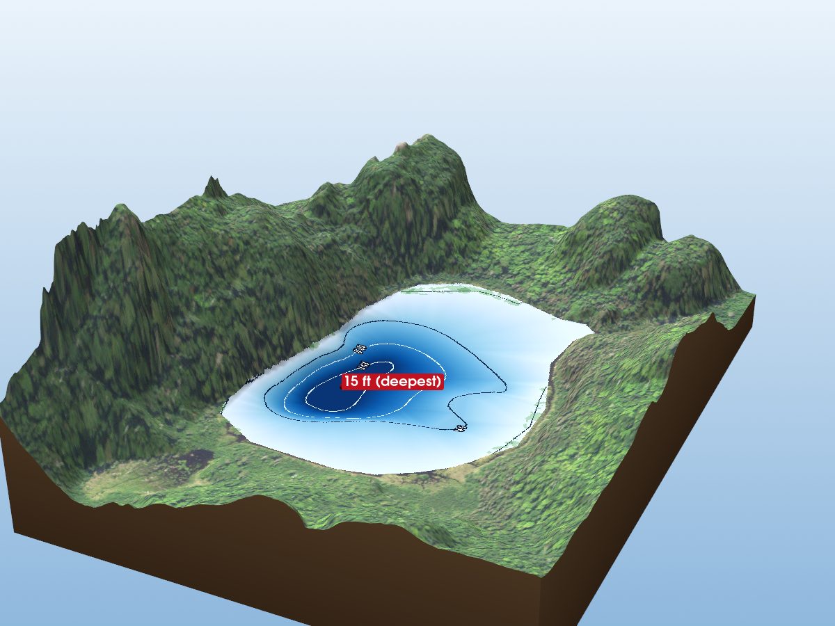 Depth map of Nicado Lake