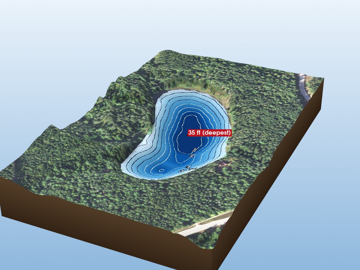 Depth map of Nickel Lake