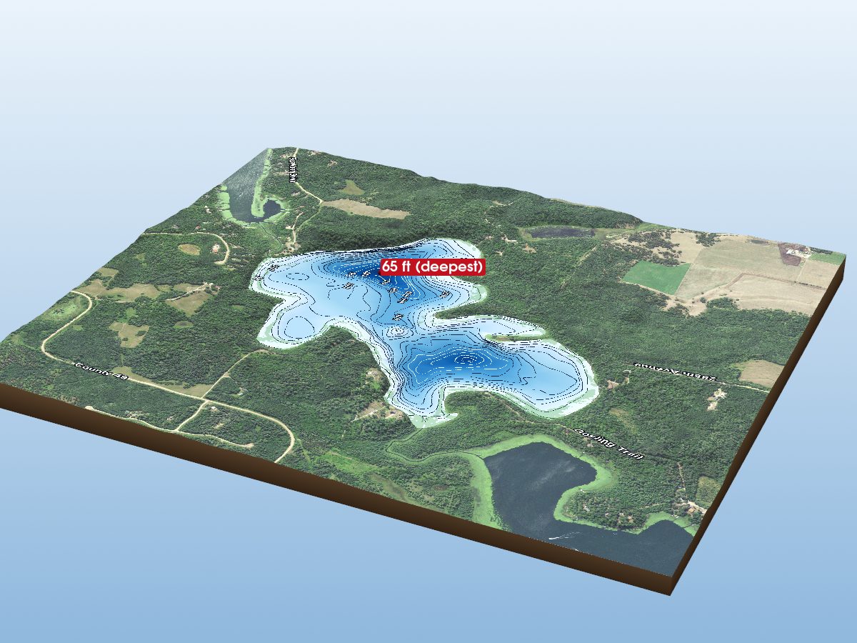 Depth map of Ninth Crow Wing Lake