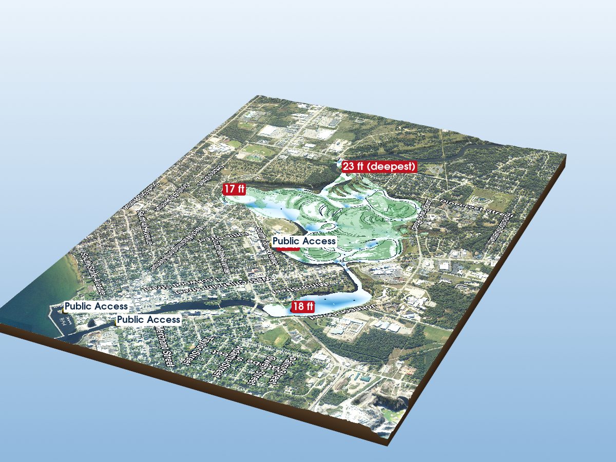 Depth map of Ninth Street Pond