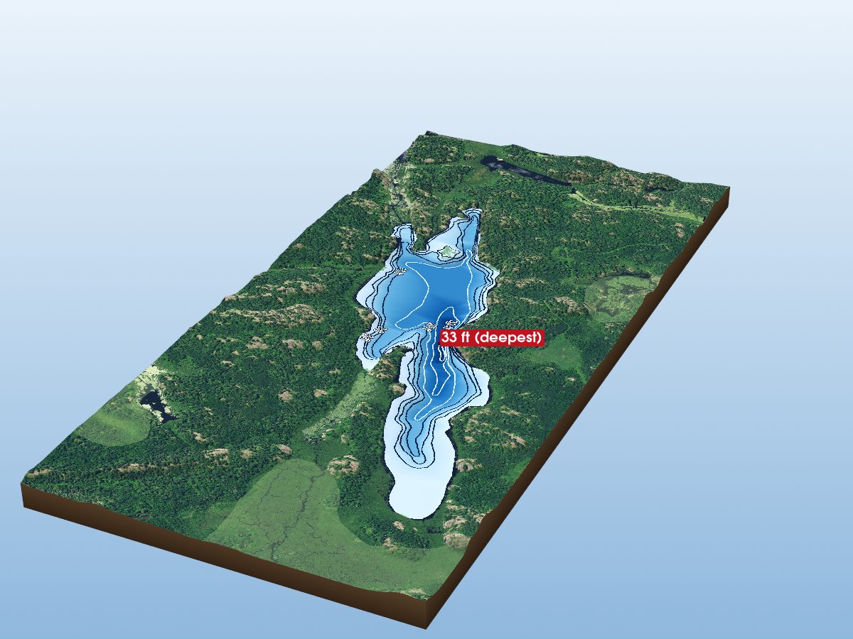 Depth map of Nisbet Lake