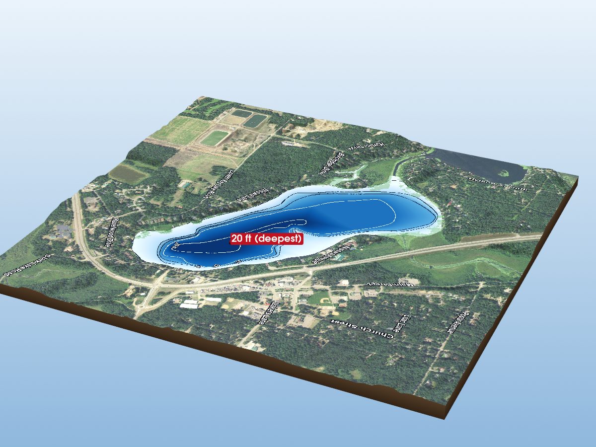 Depth map of Nisswa Lake
