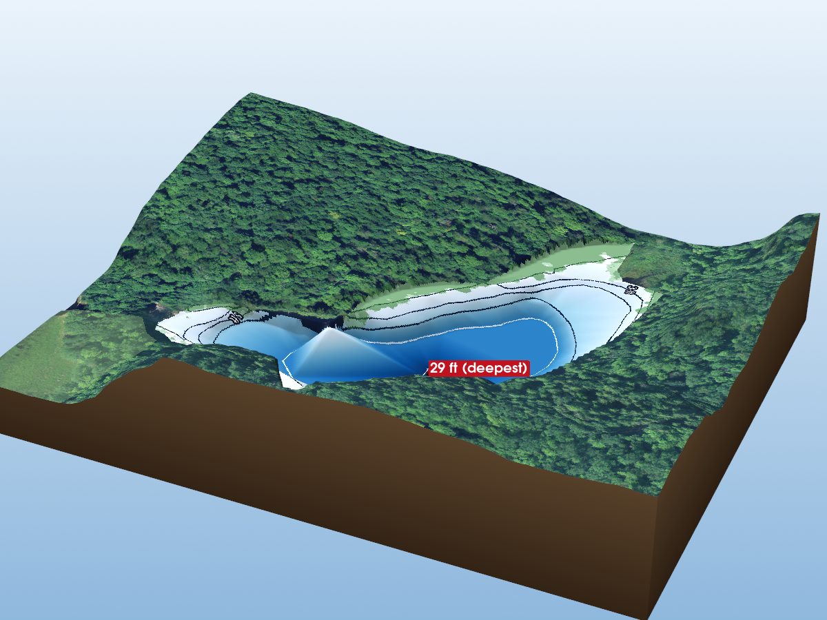 Depth map of No-Name Lake
