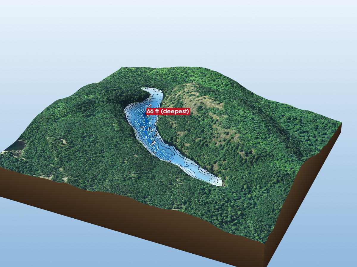 Depth map of No Peer Lake